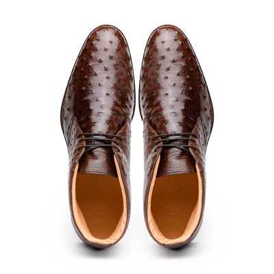 Zelli Italia Men's 43-594-BRN MARCO Ostrich Quill Chukka Boot, Brown