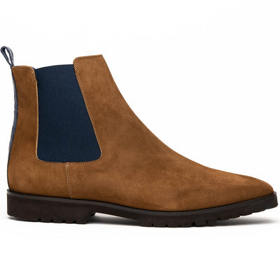 Zelli Italia Men's 46-210-CGN GIANNA Suede Chelsea Boot, Cognac