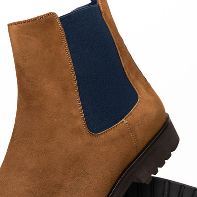 Zelli Italia Men's 46-210-CGN GIANNA Suede Chelsea Boot, Cognac