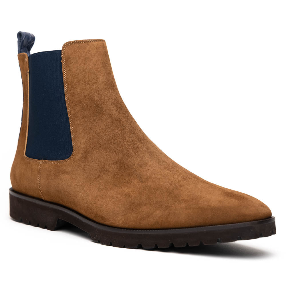 Zelli Italia Men's 46-210-CGN GIANNA Suede Chelsea Boot, Cognac