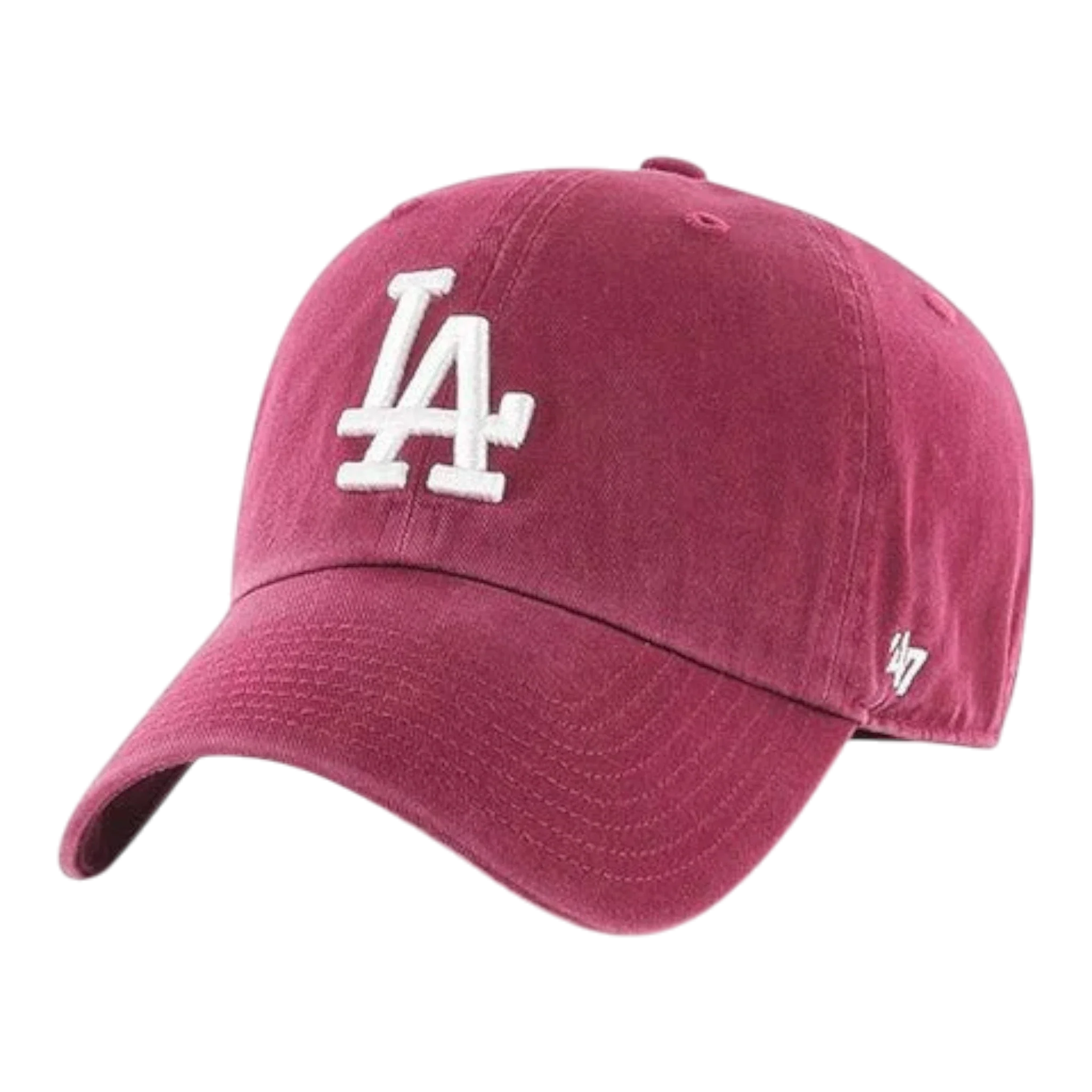 47 Brand Clean Up Los Angeles Dodgers Strapback Hat — Cardinal Red Adjustable Cap