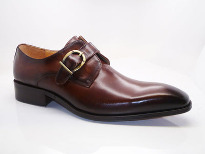 Carrucci Calfskin Monkstrap - Chestnut