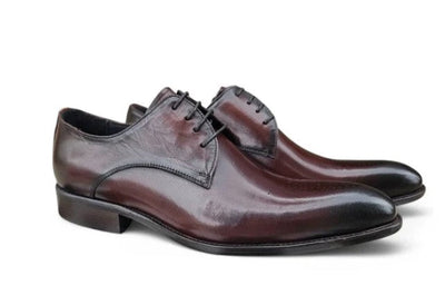 Carrucci Burnished Calfskin Oxford - Chestnut