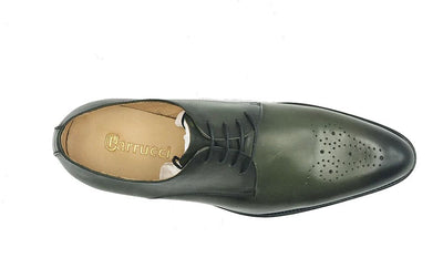 Carrucci Burnished Calfskin Oxford - Olive