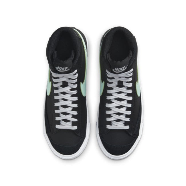 Nike Blazer Mid '77 Big Kids' (GS) Sneakers — Black/Mint Leather Mid-Top