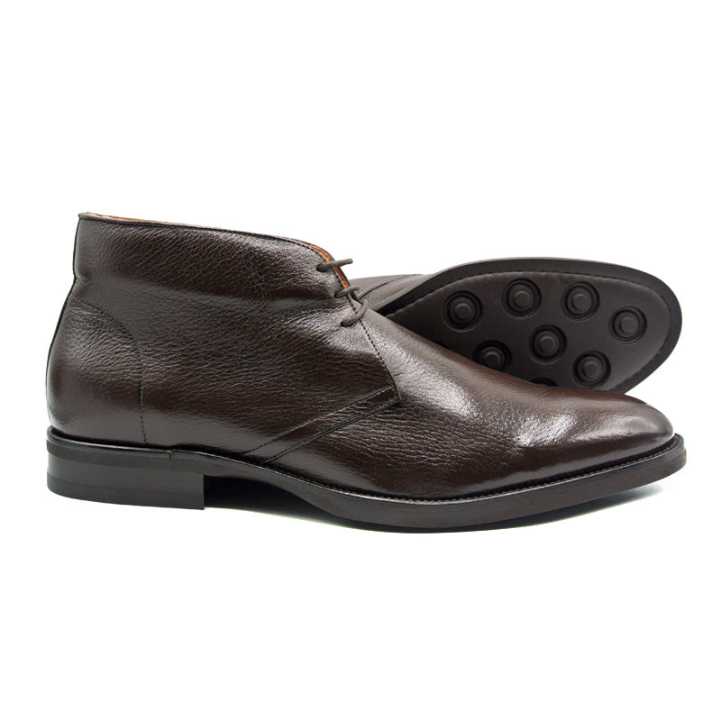 Zelli Italia Men's 48-590-DBR MARCO Deerskin Chukka Boot, Dark Brown