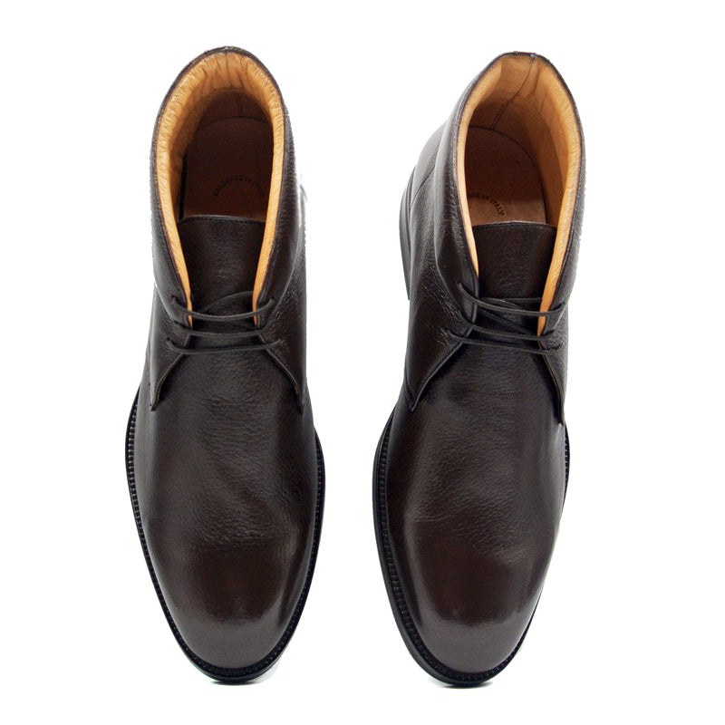 Zelli Italia Men's 48-590-DBR MARCO Deerskin Chukka Boot, Dark Brown