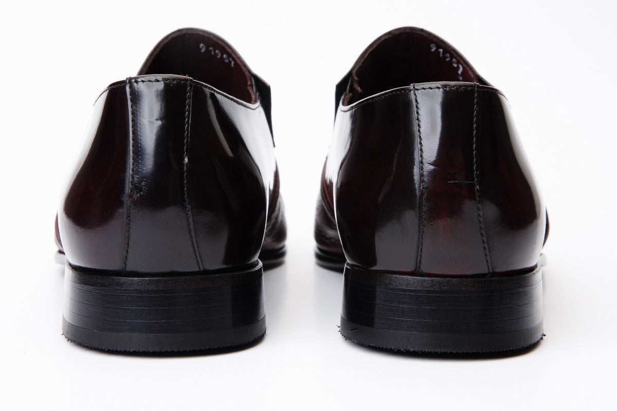 Vinci Leather The Everest Burgundy & Burneshed Leather Cap Toe Dress Loafer Men Shoe – product view 4