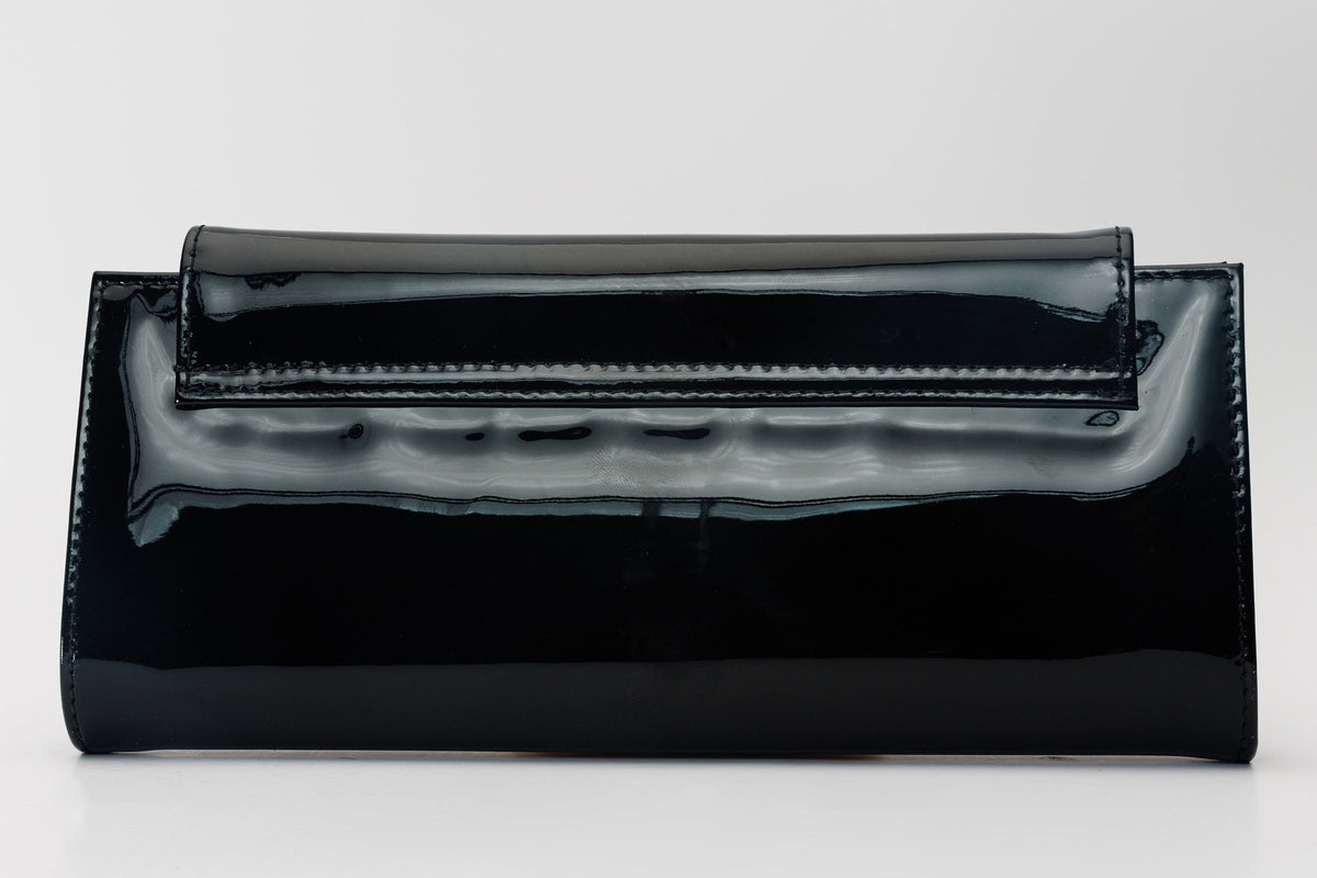 Vinci Leather The Ege Black Patent Leather Clutch – product view 4