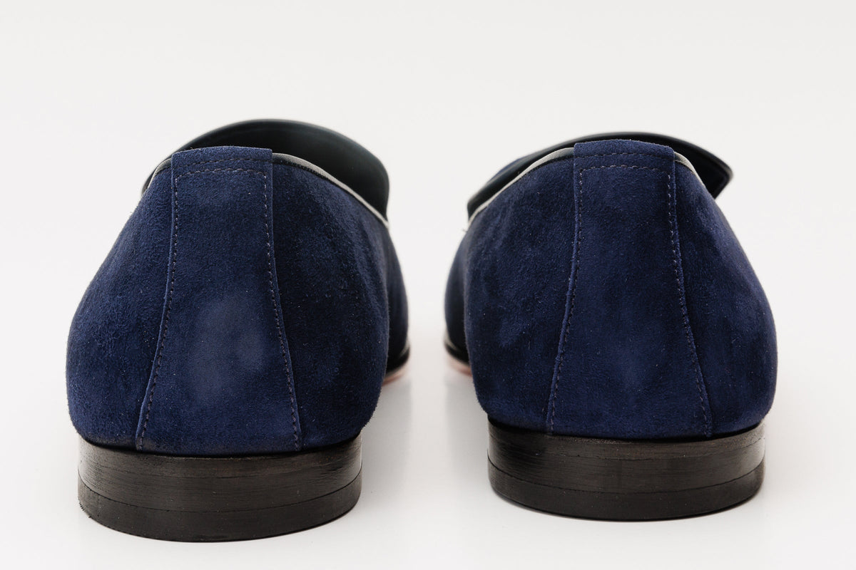 Vinci Leather The Lazio Shoe Navy Blue Suede Slip-on Loafer Men Shoe – product view 5