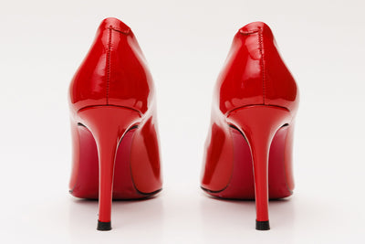 The Ege Red Leather Pump Fuchsia Sole Women Shoe
