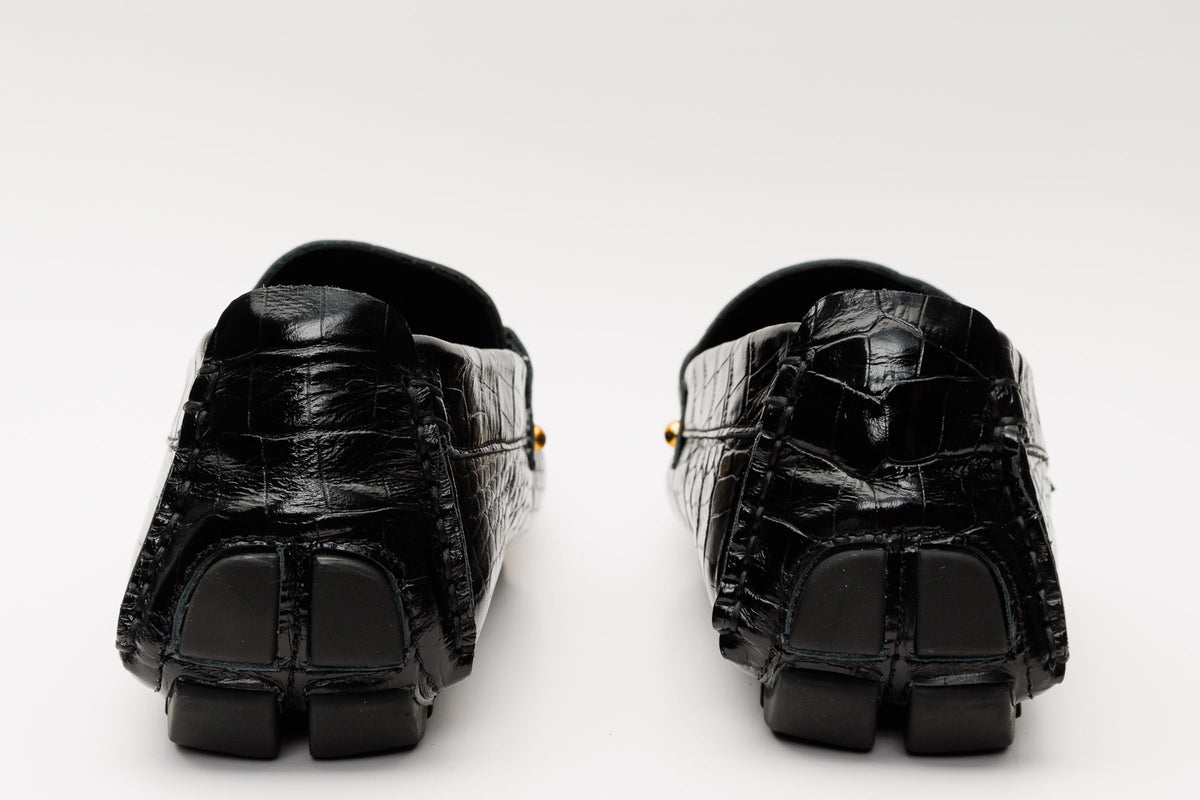 Vinci Leather The Pisa Black Leather Bit Drive Loafer Men Shoe – product view 4