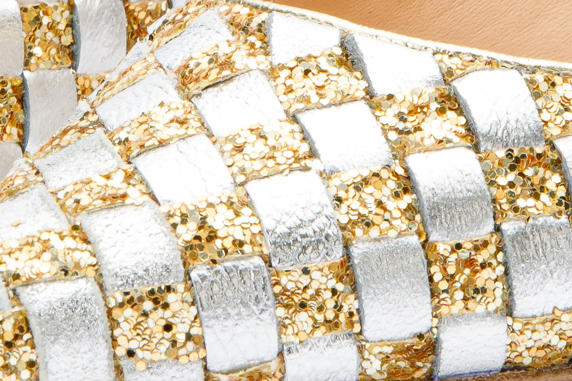 Vinci Leather The Saks Tory Gold & Silver Handwoven Leather Pump Women Shoe – product view 4