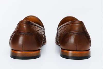 Vinci Leather The Mclean Shoe Tan Woven Tassel Loafer Men  Shoe – product view 4