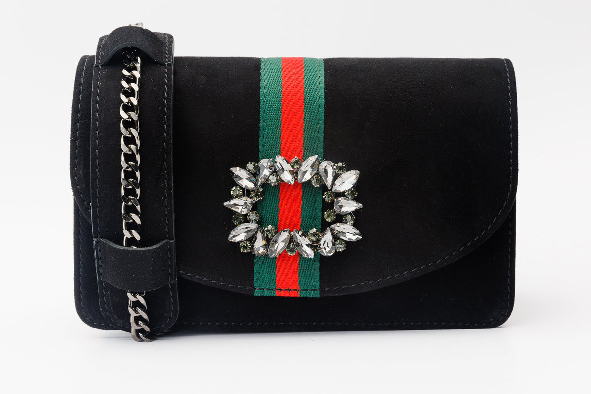 Vinci Leather The Afega Black Suede Leather Handbag – product view 2