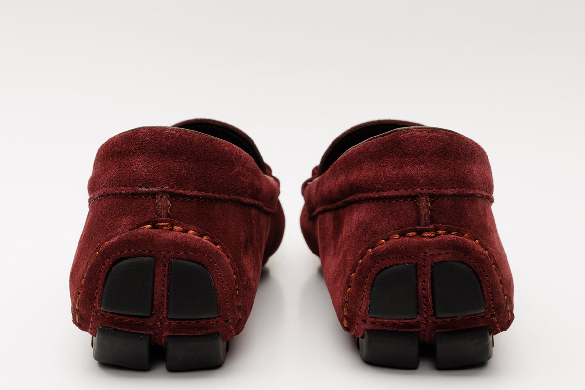Vinci Leather The Bari Burgundy Suede Leather Bit Drive Loafer Men  Shoe – product view 5