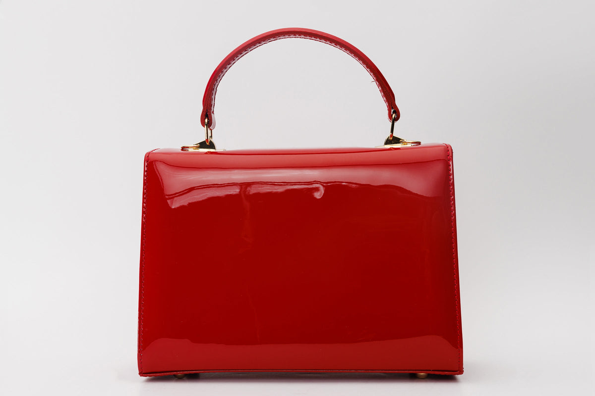 Vinci Leather The Ege Red Patent Leather Handbag – product view 4