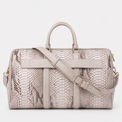The Velar Nutural  Hand-Painted Python Leather Weekender Bag