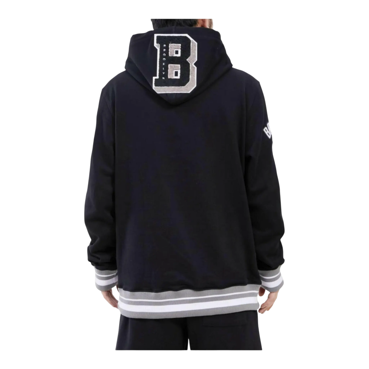 Pro Standard NBA Brooklyn Nets Mash Up Logo P/O Men's Hoodie — Black – product view 2