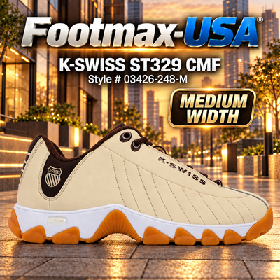 K-Swiss St329 Cmf - Wdwash / Choclat / Wt / Gum - 03426-248-M (Men's) — product view 1