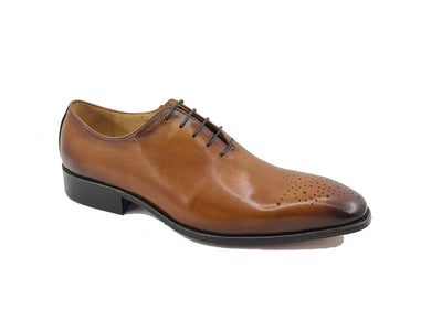 Carrucci Burnished Calfskin Oxford - Cognac