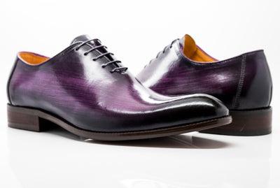 Carrucci Burnished Calfskin Belt - Purple