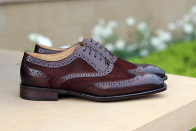 C&E Fashions  Maurice Wingtip Oxford Calfskin Chestnut