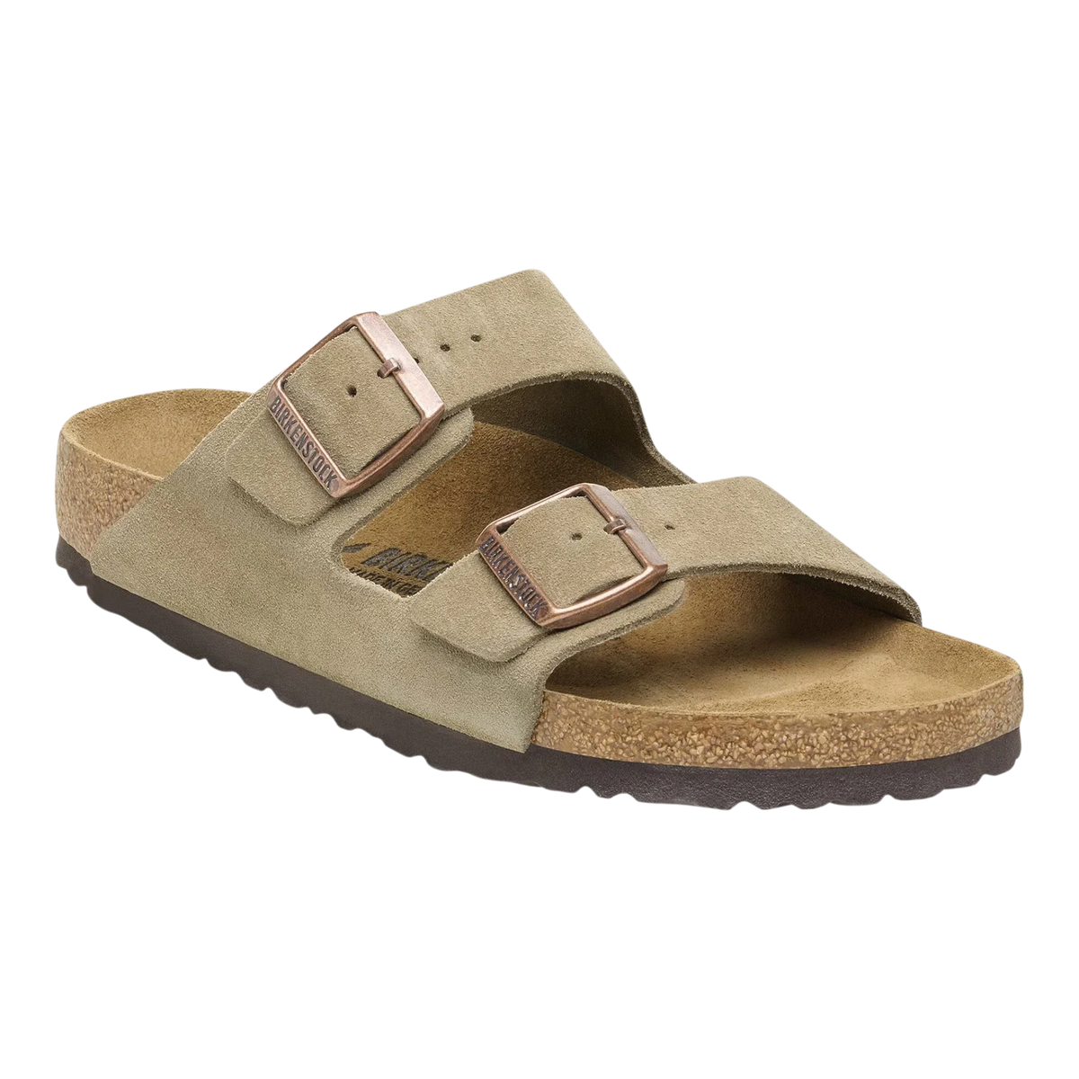 Birkenstock Arizona Unisex Sandals — Taupe Suede Leather – Front View