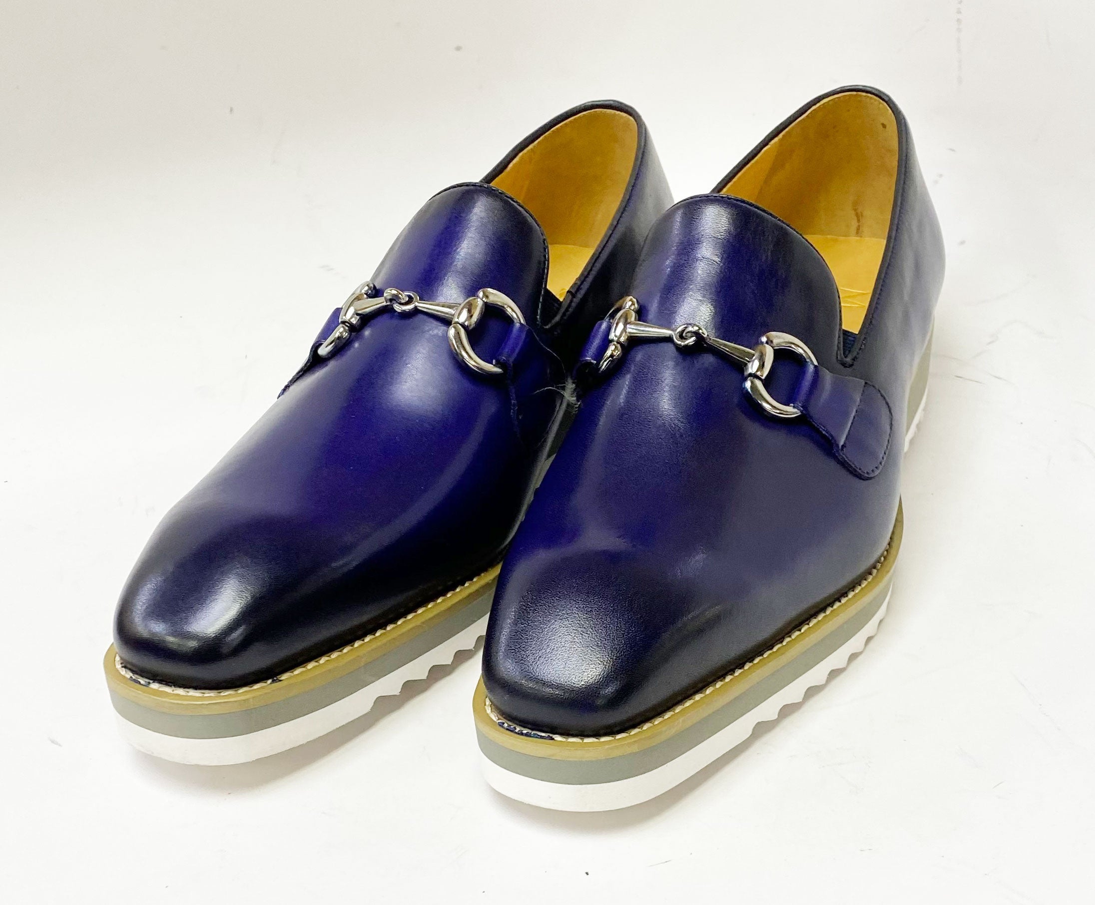C&E Fashions  Maurice Calfskin Horsebit Loafer - Blue