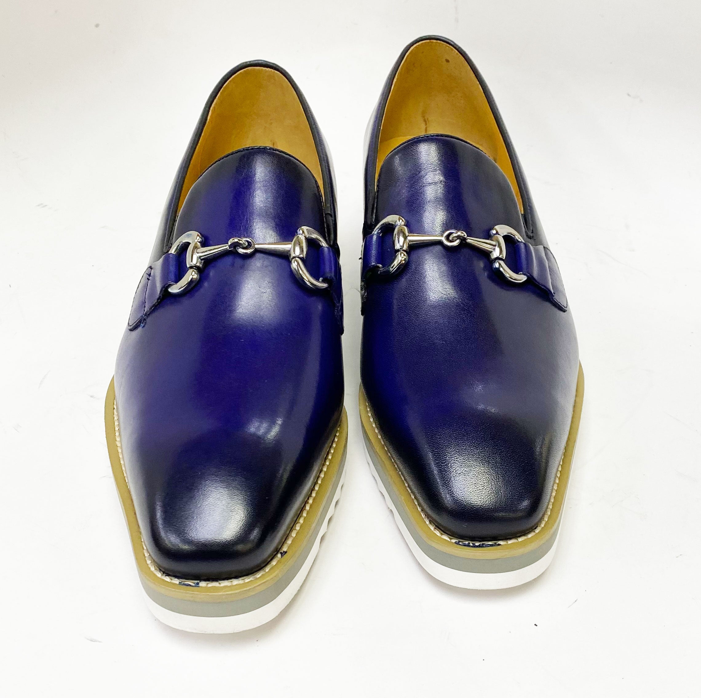 C&E Fashions  Maurice Calfskin Horsebit Loafer - Blue
