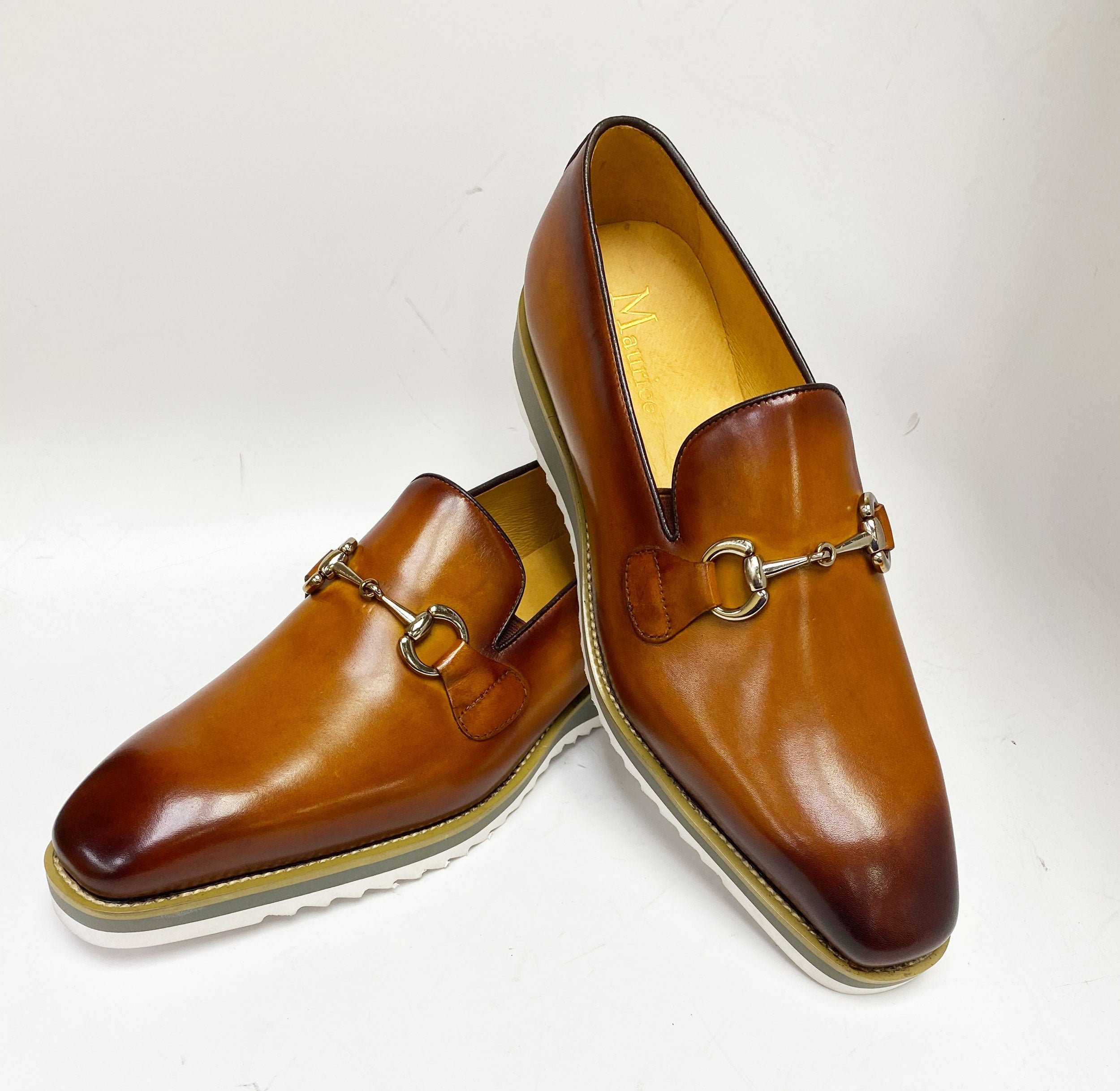 C&E Fashions  Maurice Horsebit Calfskin Loafer - Cognac