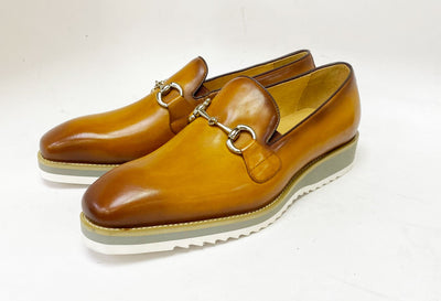 C&E Fashions  Maurice Horsebit Calfskin Loafer - Cognac