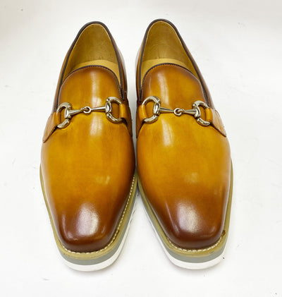 C&E Fashions  Maurice Horsebit Calfskin Loafer - Cognac