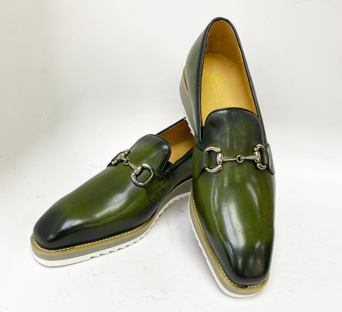 C&E Fashions  Maurice Horsebit Calfskin Loafer - Olive