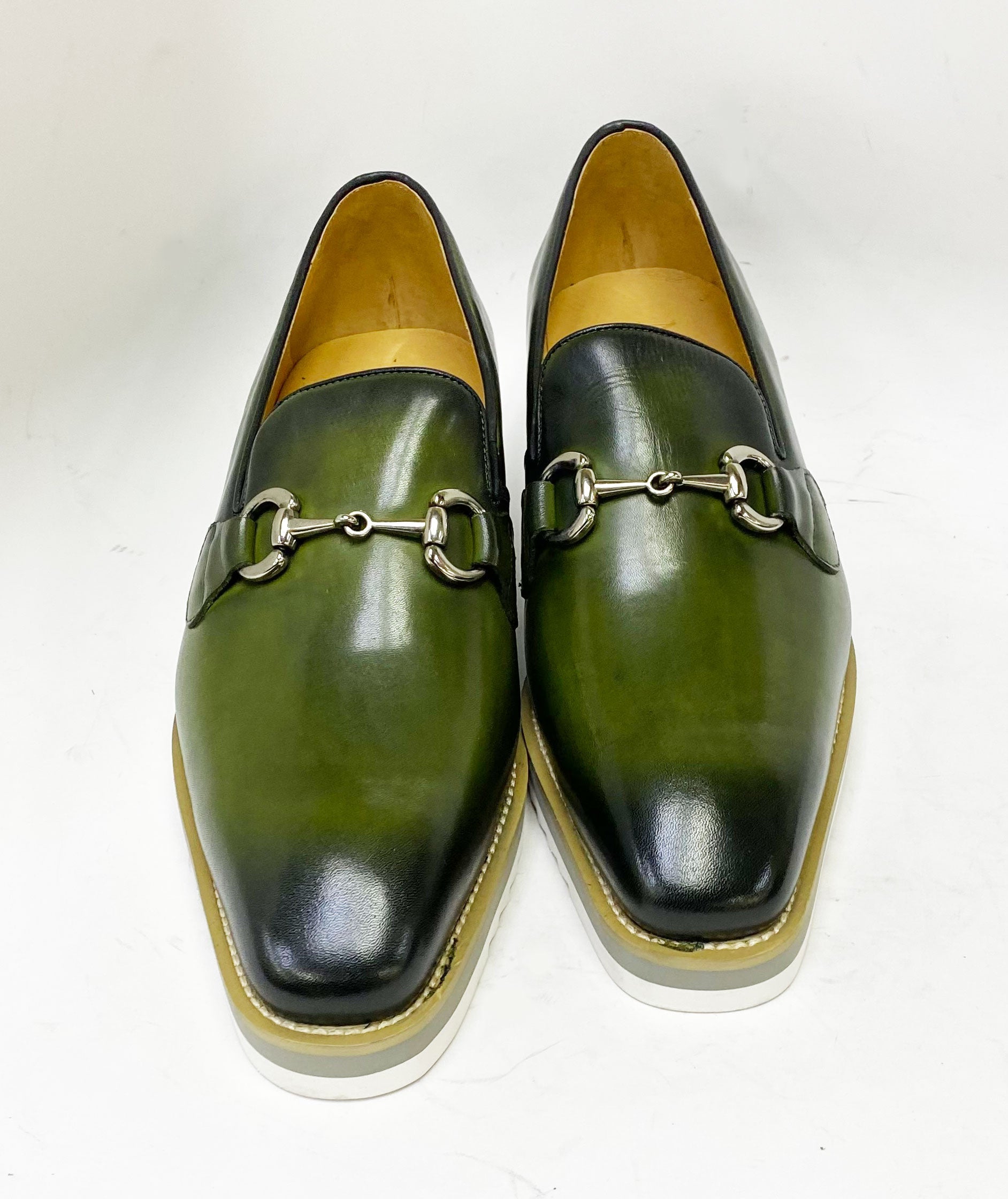 C&E Fashions  Maurice Horsebit Calfskin Loafer - Olive