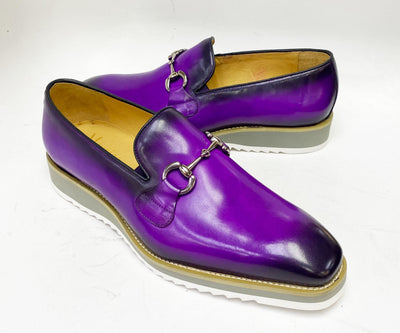C&E Fashions  Maurice Horsebit Calfskin Loafer - Purple
