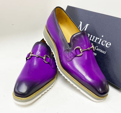 C&E Fashions  Maurice Horsebit Calfskin Loafer - Purple