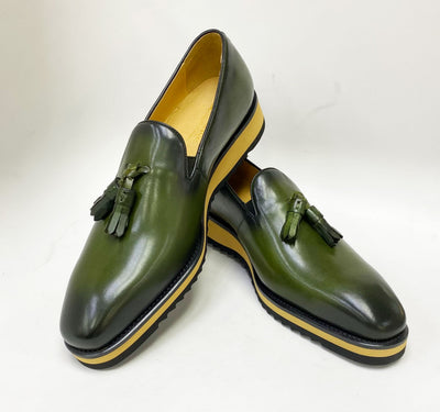 C&E Fashions  Maurice Calfskin Loafer - Olive