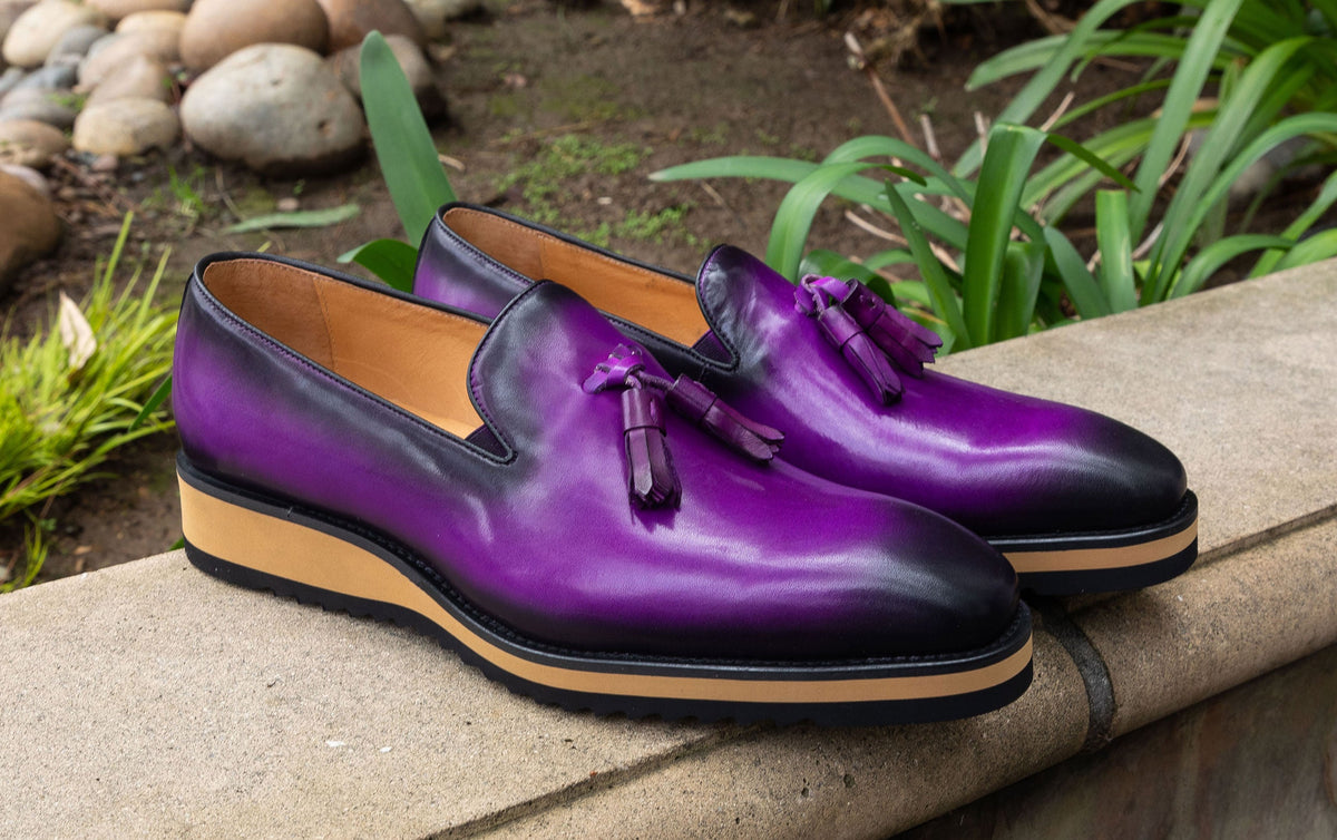 C&E Fashions  Maurice Calfskin Loafer - Purple