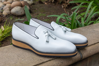 C&E Fashions  Maurice Calfskin Loafer - White