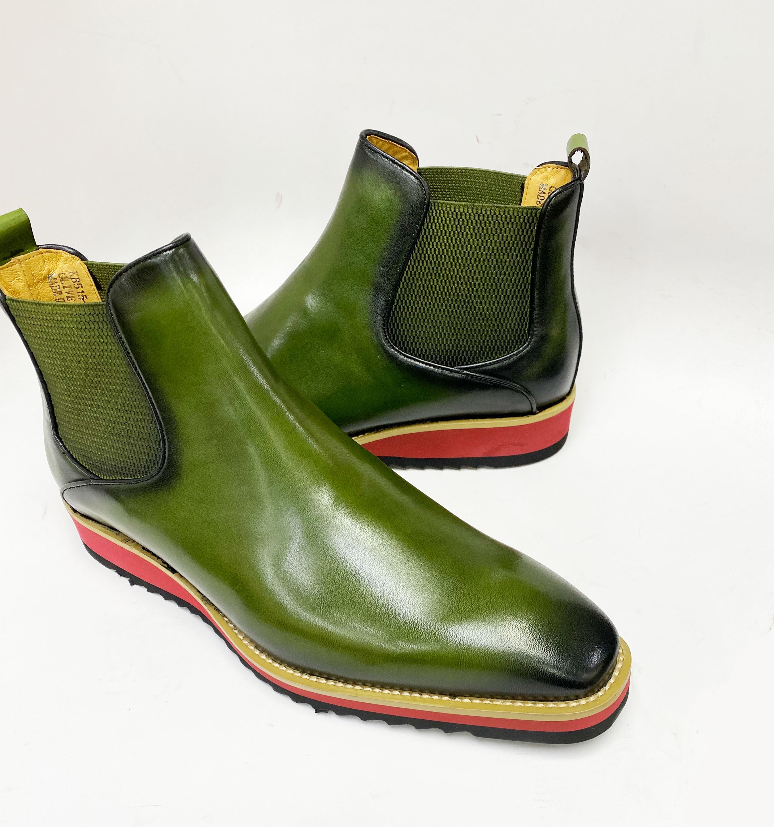 C&E Fashions  Carrucci Calfskin Boot - Olive