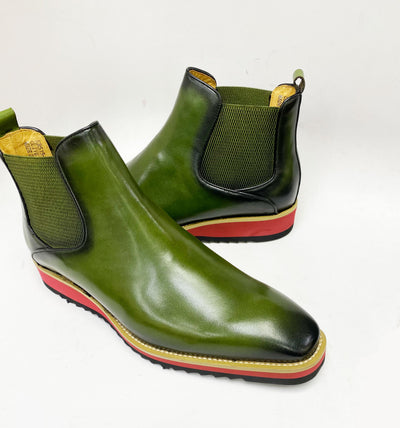 C&E Fashions  Carrucci Calfskin Boot - Olive