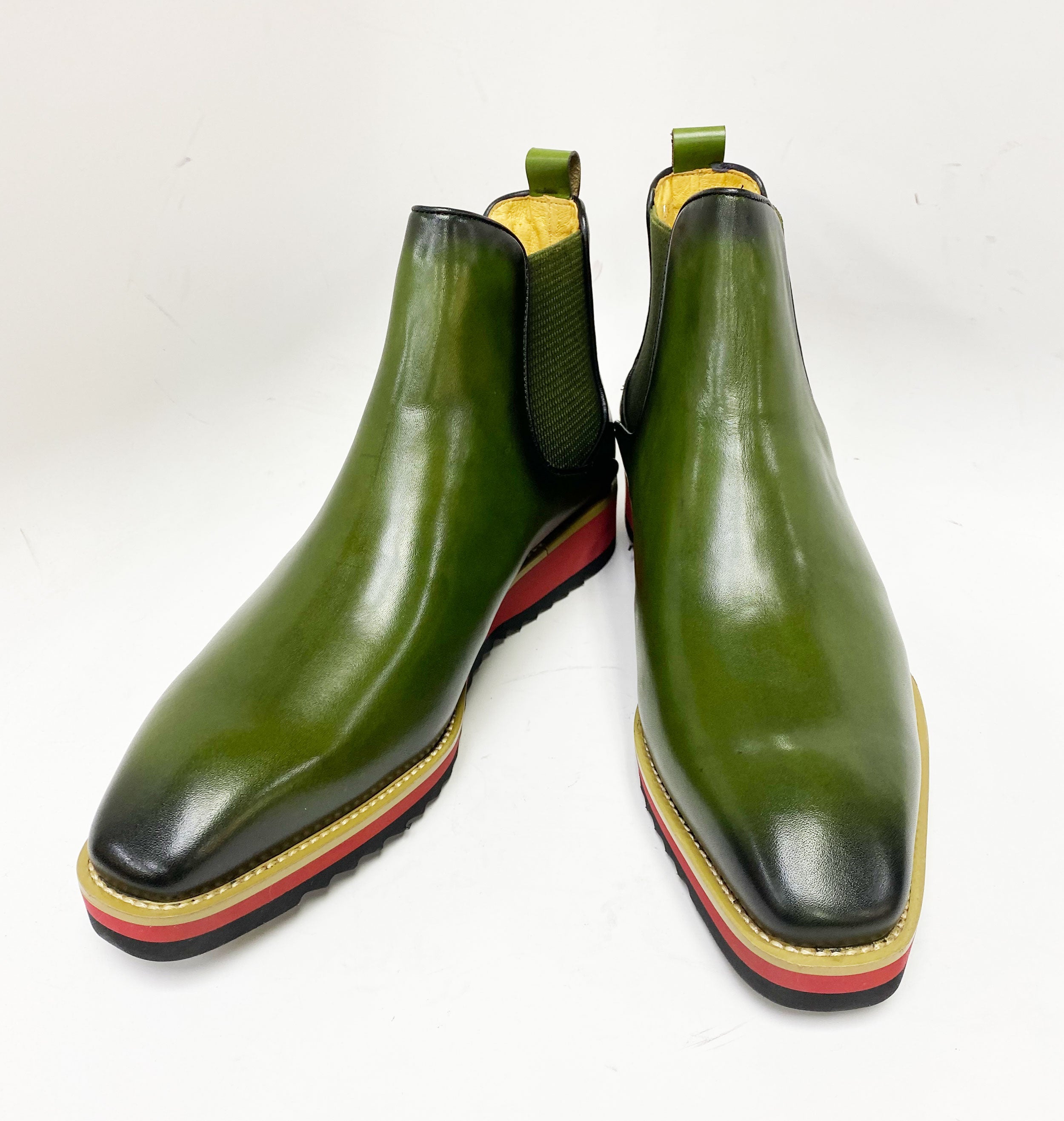 C&E Fashions  Carrucci Calfskin Boot - Olive