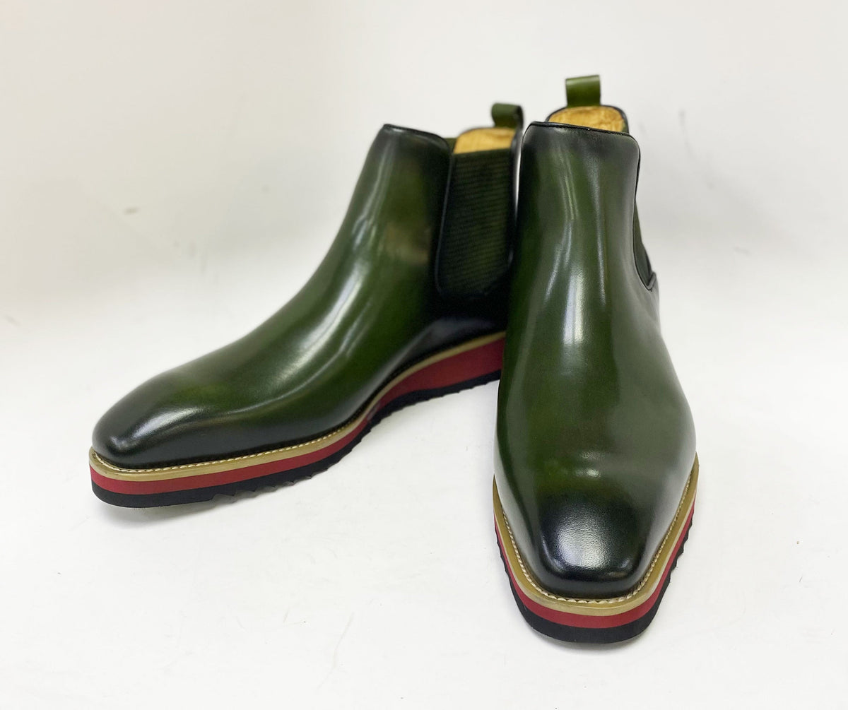 C&E Fashions  Carrucci Calfskin Boot - Olive
