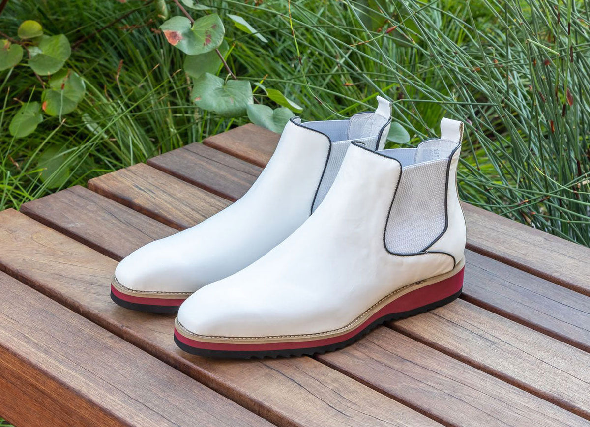 C&E Fashions  Maurice Calfskin Boot - White