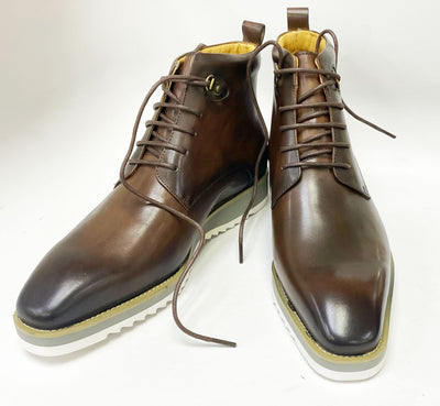 C&E Fashions  Maurice Burnished Calfskin Boot - Brown