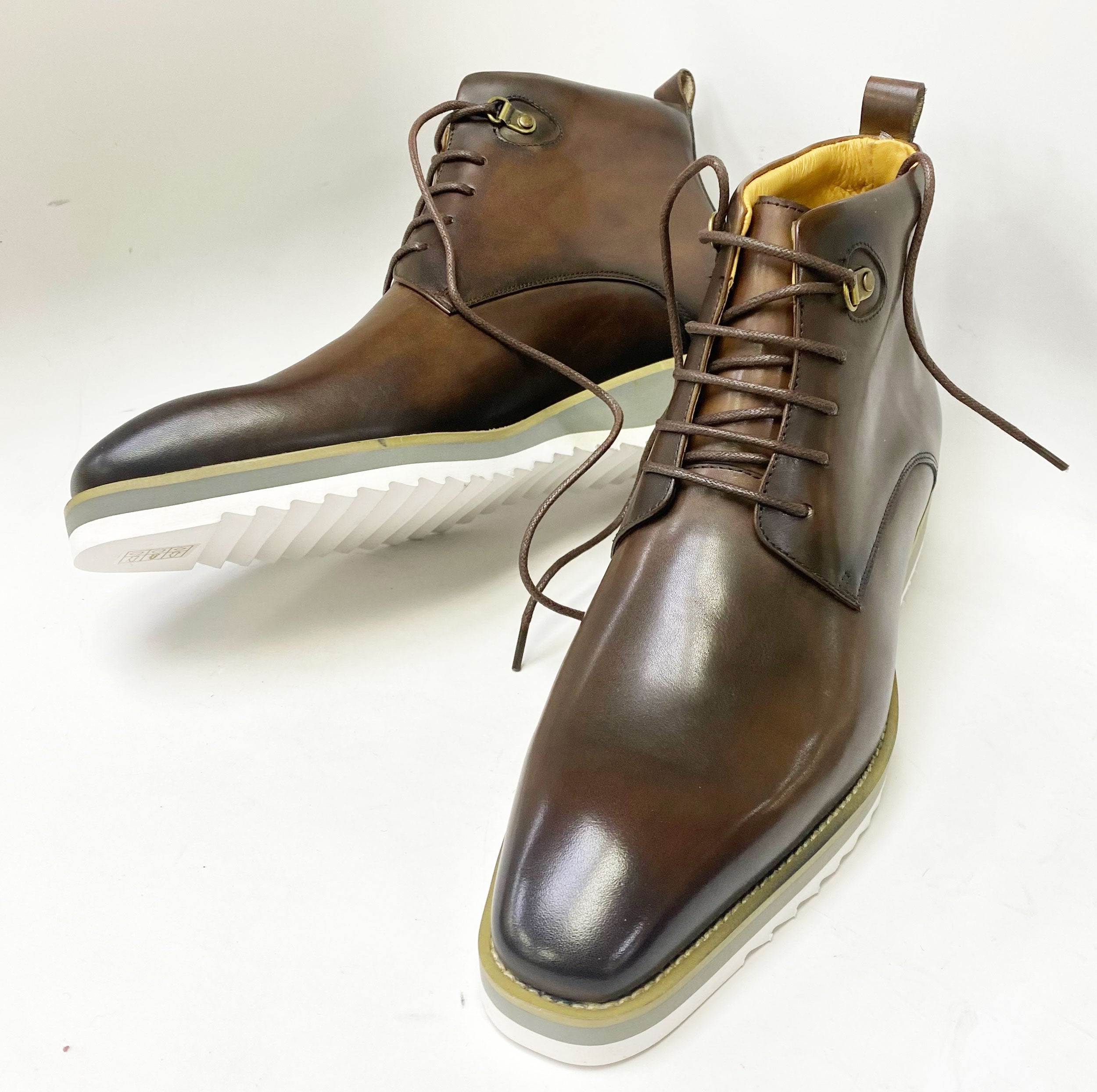 C&E Fashions  Maurice Burnished Calfskin Boot - Brown