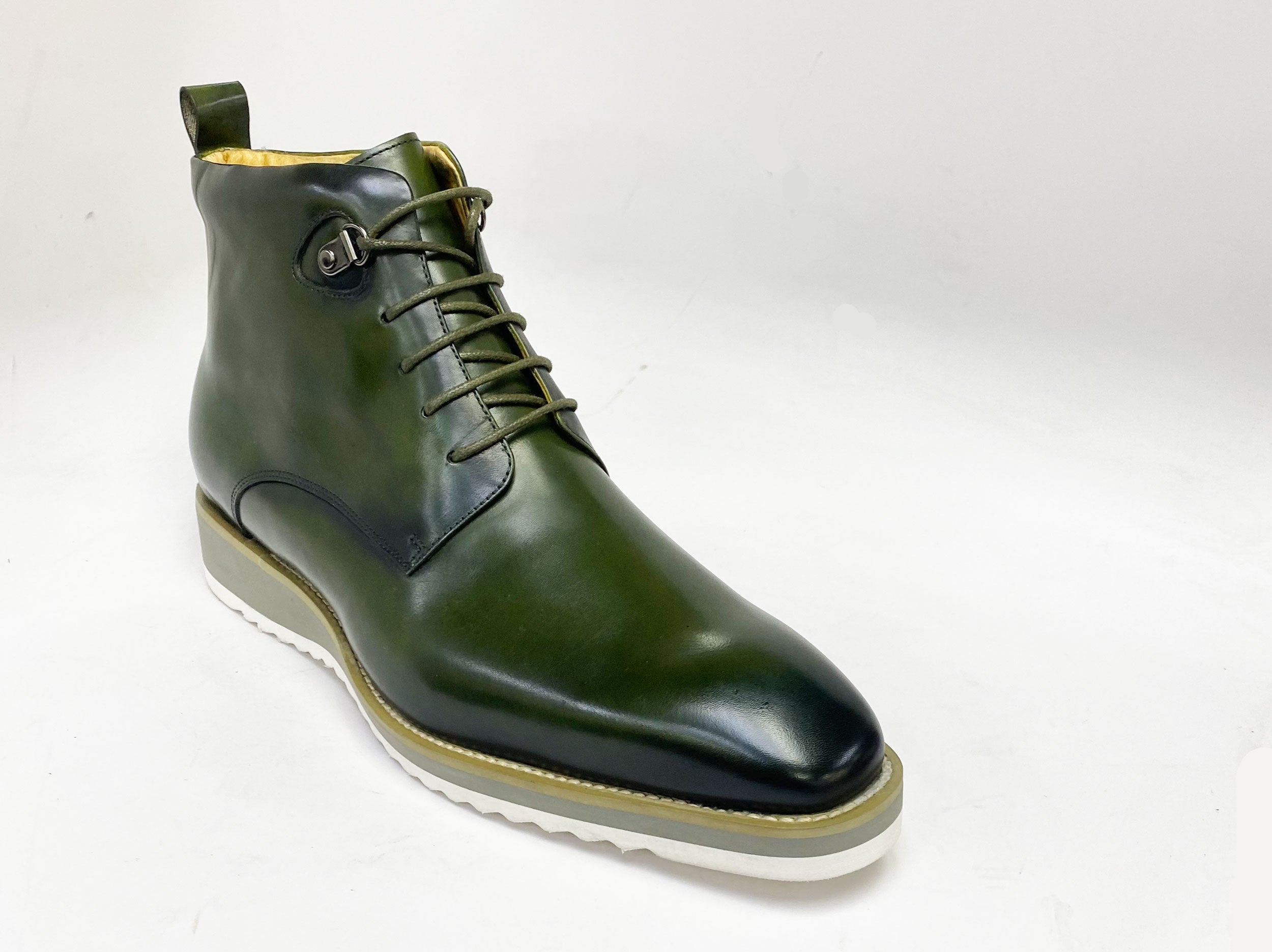 C&E Fashions  Maurice Burnished Calfskin Boot - Hunter Green