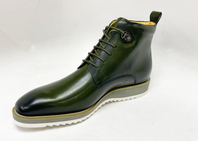 C&E Fashions  Maurice Burnished Calfskin Boot - Hunter Green