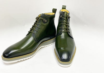 C&E Fashions  Maurice Burnished Calfskin Boot - Hunter Green